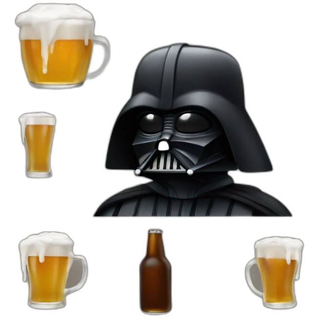 Dark Vador boit une bière emoji