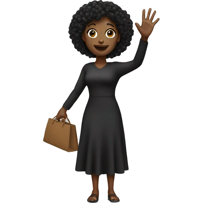 Black woman waving emoji