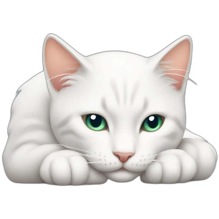 Slipping whitw cat emoji