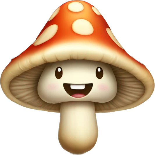 Happy mushroom emoji