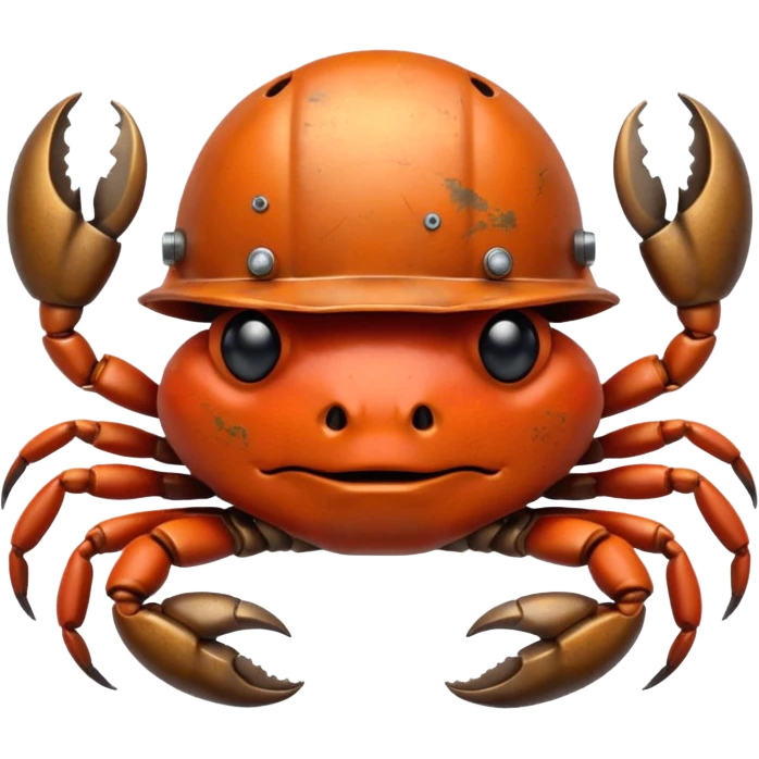 crab with helmet emoji