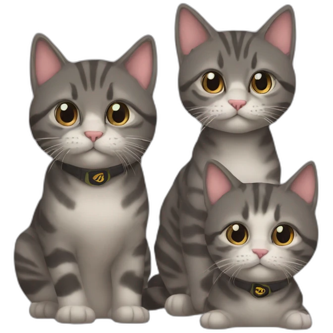 Gunner, Lenny and Opal are 3 Cincinnati cats emoji