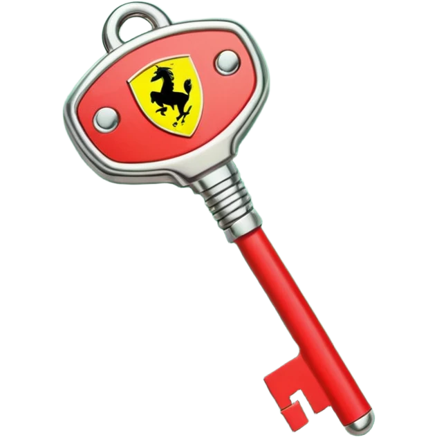 red Ferrari key with a green background emoji