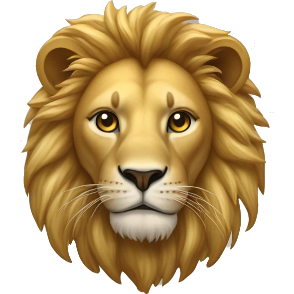 Un lion en or avec une cicatrice sur l'oeil vieux emoji