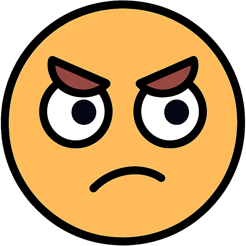 color outline icon of a suspicious face emoji