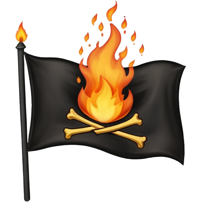 Burning black flag emoji