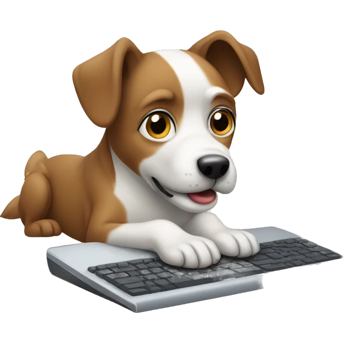 A dog using a computer  emoji