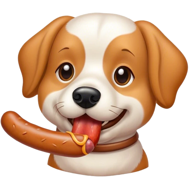Chien qui mange une saucisse  emoji