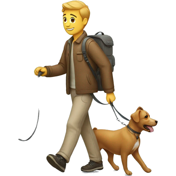 man  walking the dog emoji