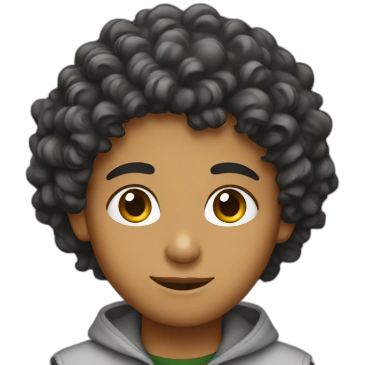 An Arab boy with curly hairs emoji