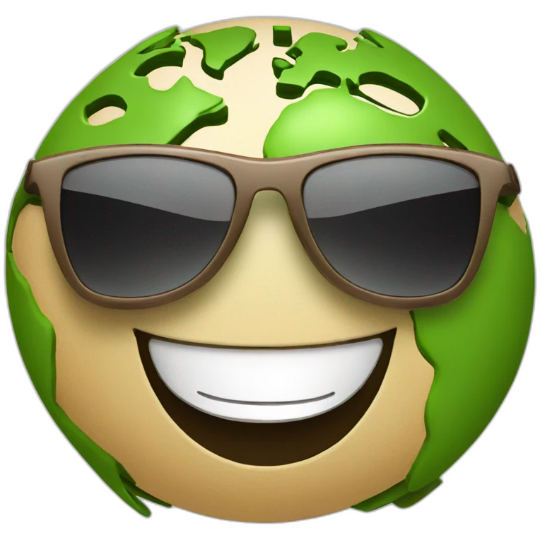 earth with sunglasses grin emoji