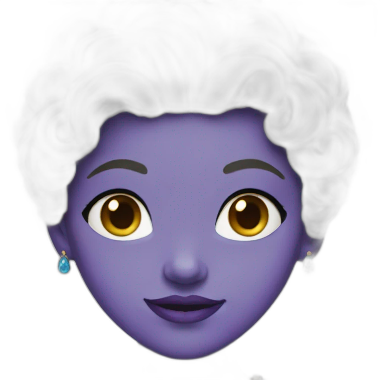 Queen with blue eyes and purple hair emoji