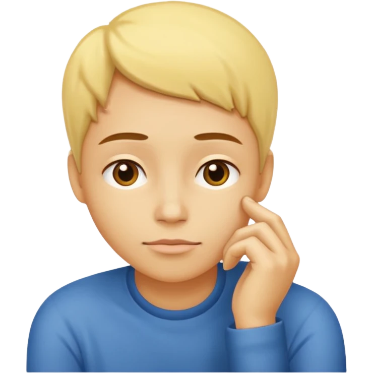 YellowResting chin on hand emoji