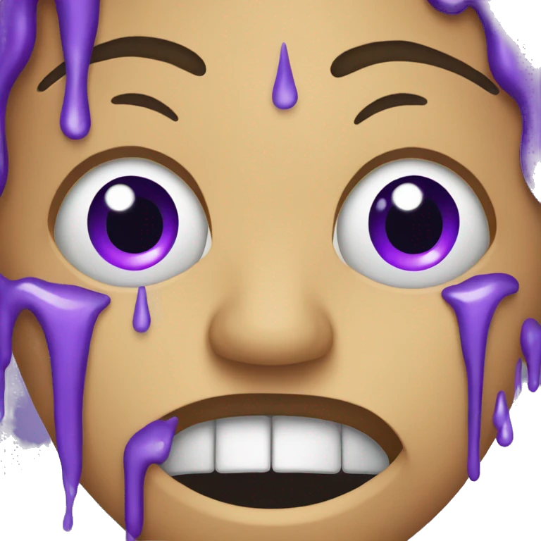 Crying emoji with purple tears emoji