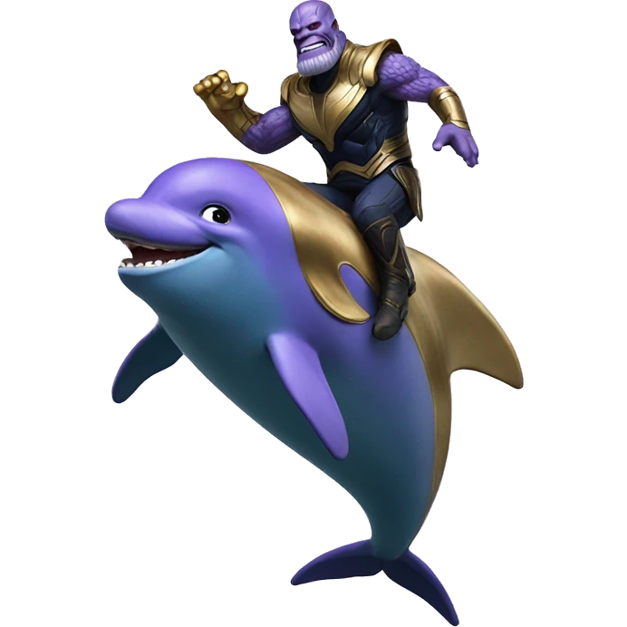 Thanos riding a dolphin  emoji