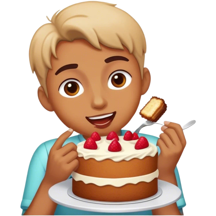 Delicious cake eater emoji