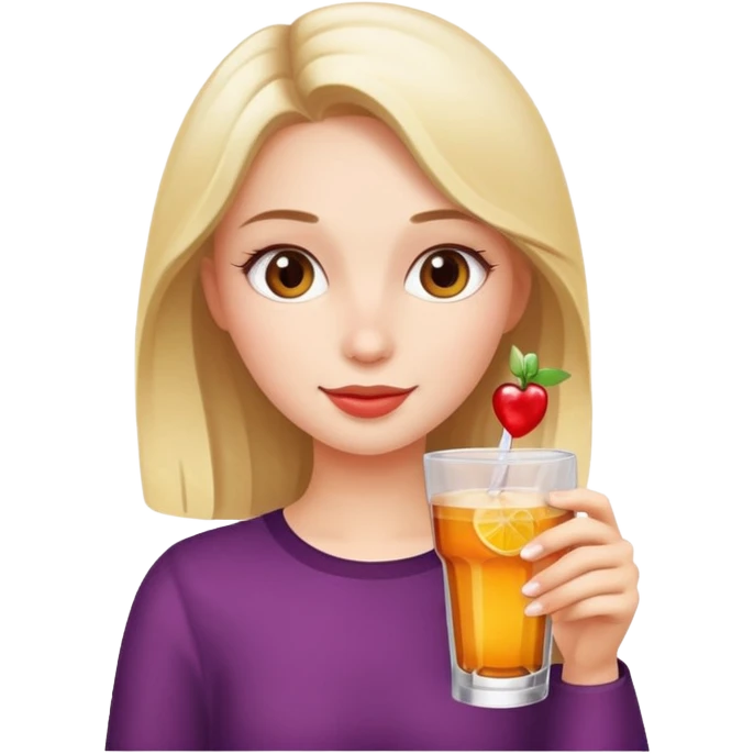 a pretty girl who loves drinking emoji