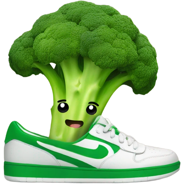 broccoli eating a shoe emoji