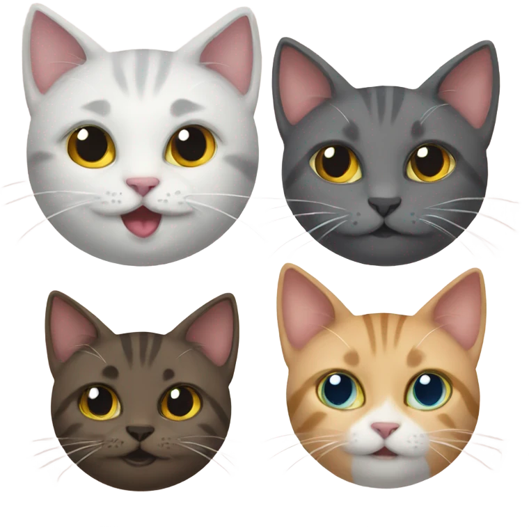 Four friend cats emoji