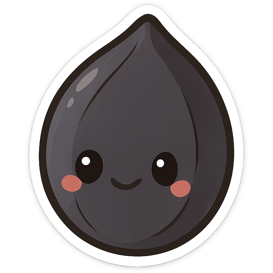 simple black seed emoji