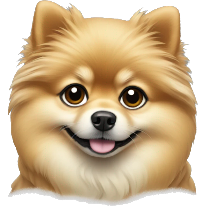 Pomeranian in snow clothes  emoji