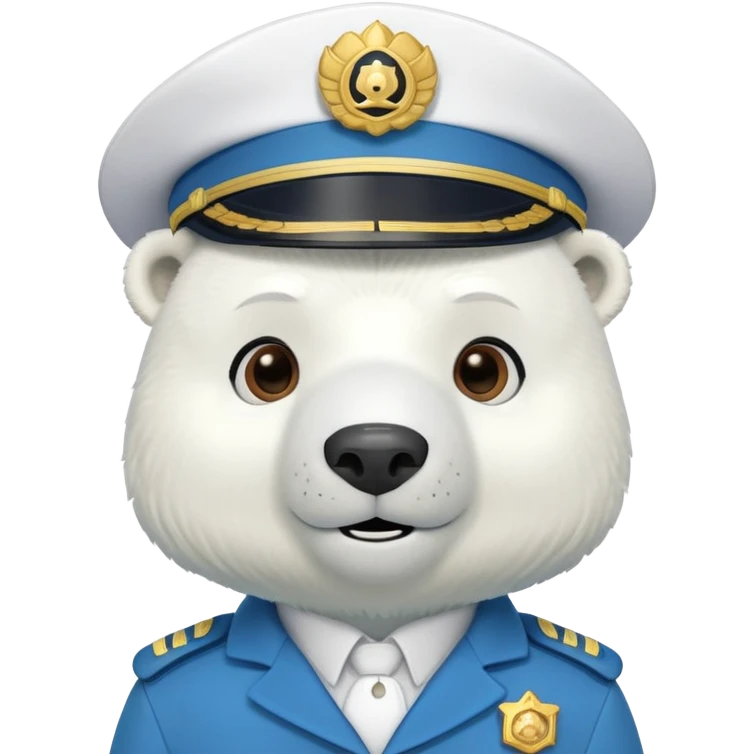 Polar bear captain with blue uniform and captain's hat, Captain Barnacles from Octonauts emoji
