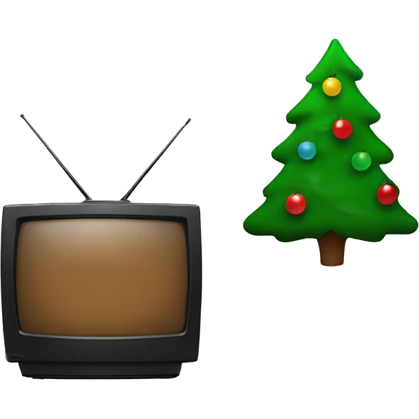 TV next to christmas tree emoji