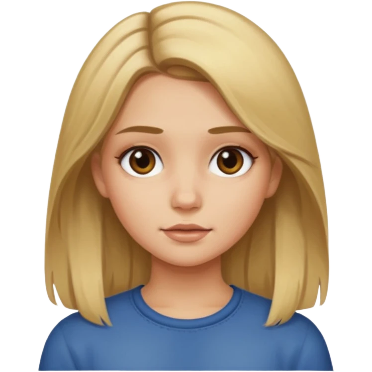 Dirty blonde hair girl with middle part emoji