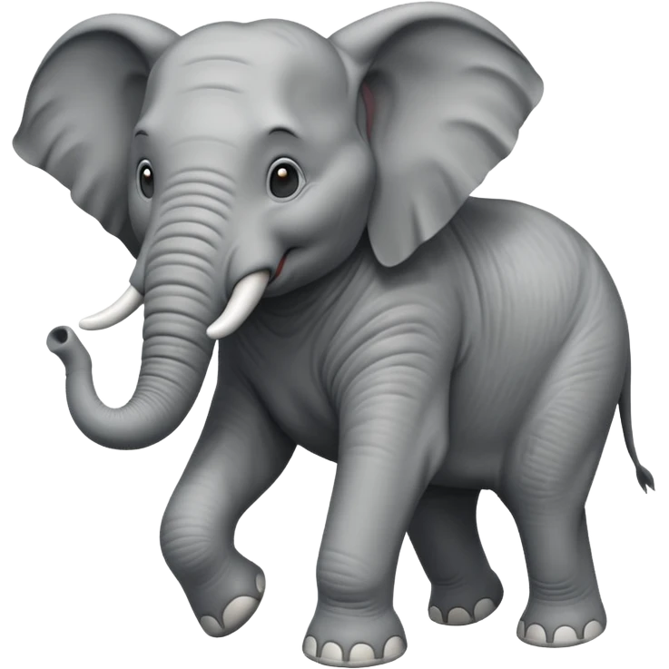 High resolution of a running elephant emoji