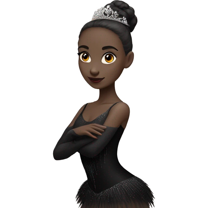 Black swan ballet woman but pale skin  emoji