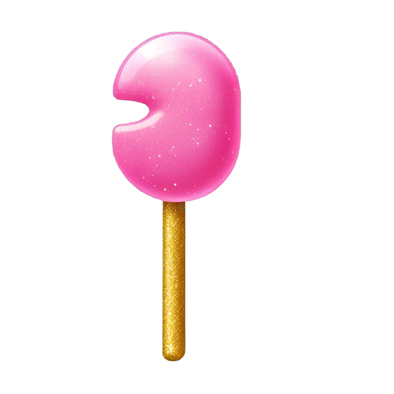 Pink bubblegum with glitter  emoji