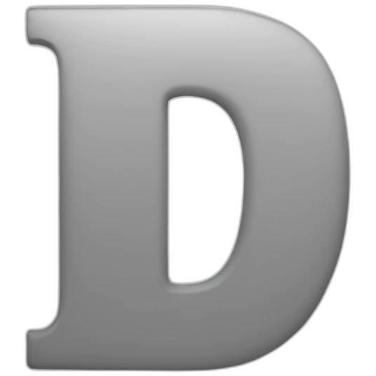 D letter white grey background emoji