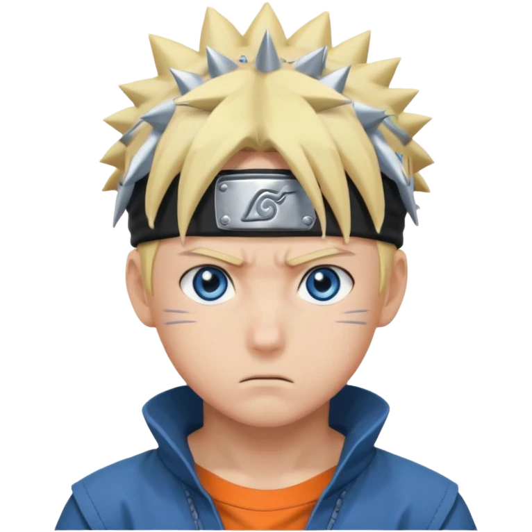 Naruto Anime style boy head emoji