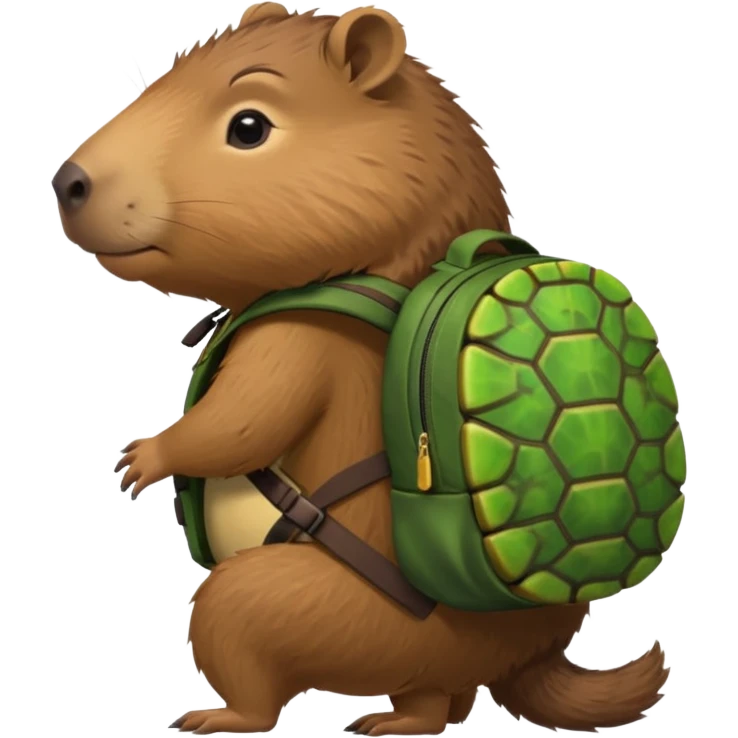 Capibara con mochila de tortuga  emoji