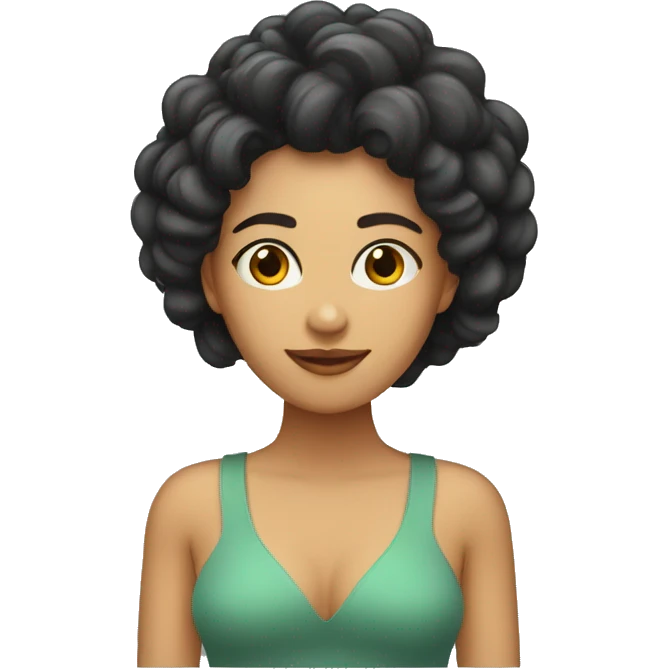 Mujer con cabello rizado emoji