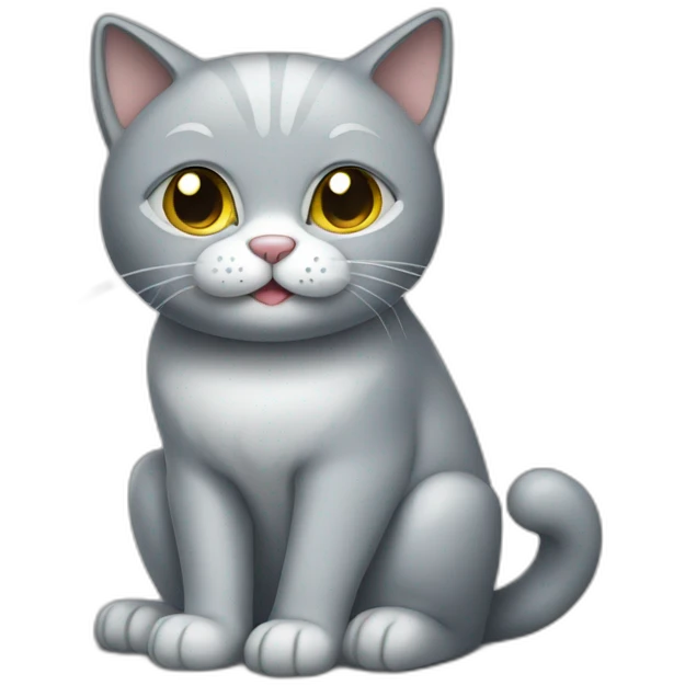 Sitting silver cat emoji