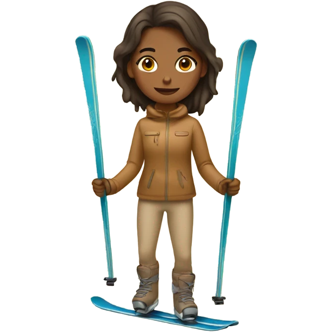 girl on a beige skis emoji
