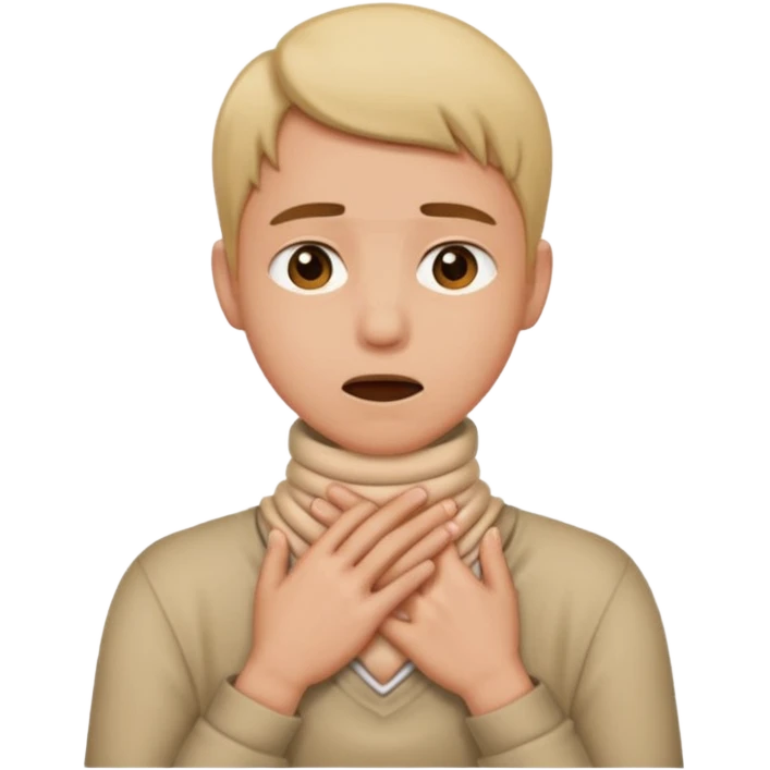 An emoji with hands around their neck choking themselves emoji