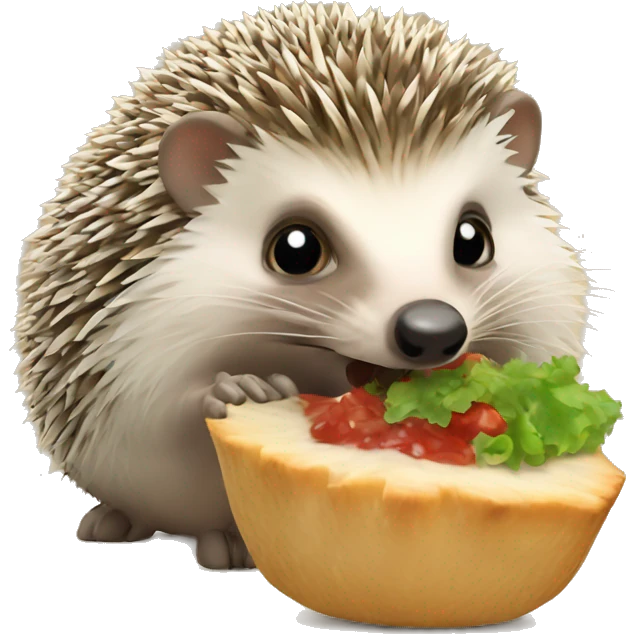 hedgehog eats emoji