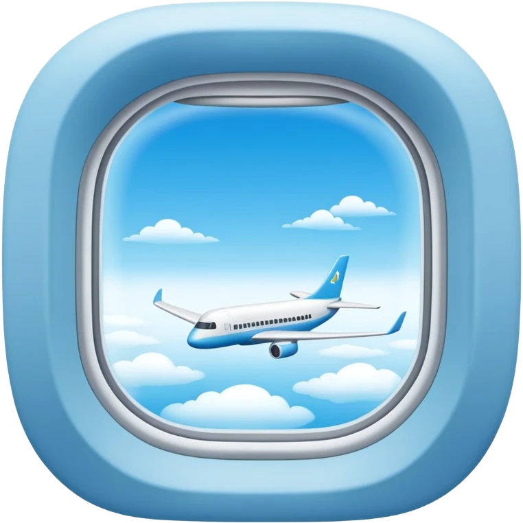 Light blue plane window, sky view emoji