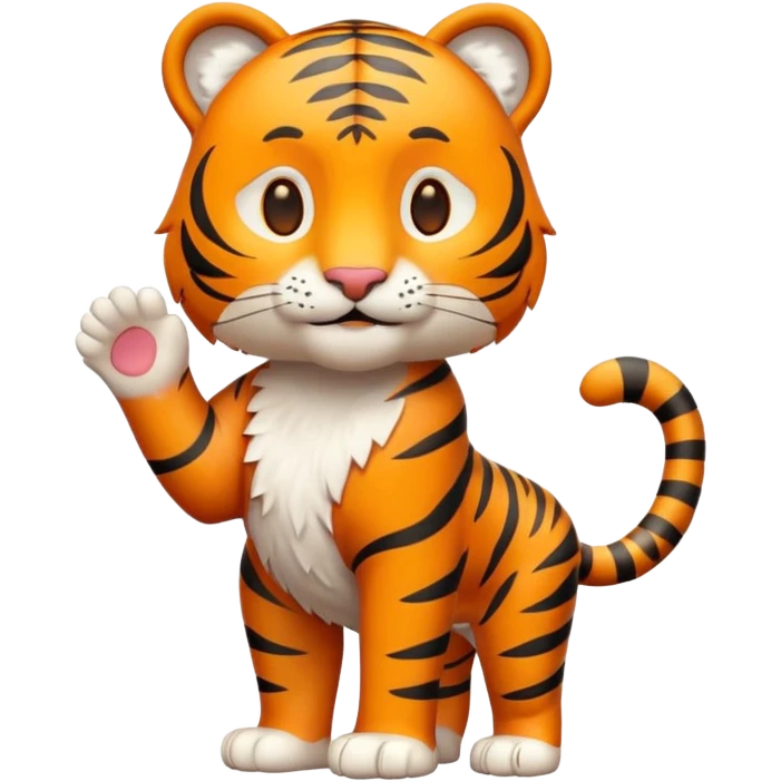 Cute tiger emoji, full body, standing pose, 3D emoji style emoji