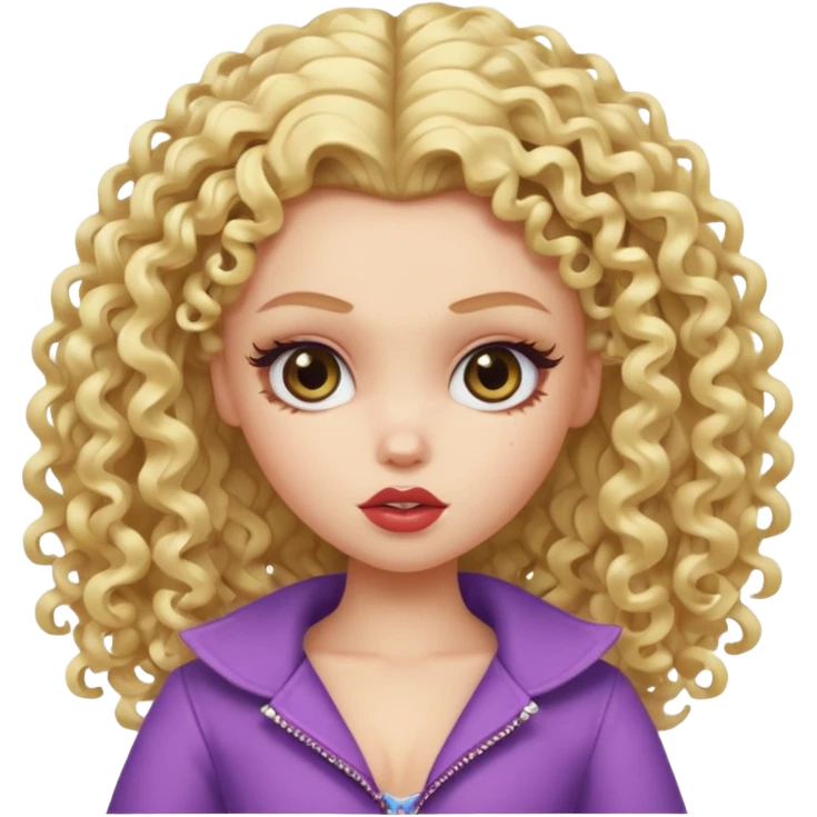 pretty bratz baddie, pale skin, blonde curly hair emoji