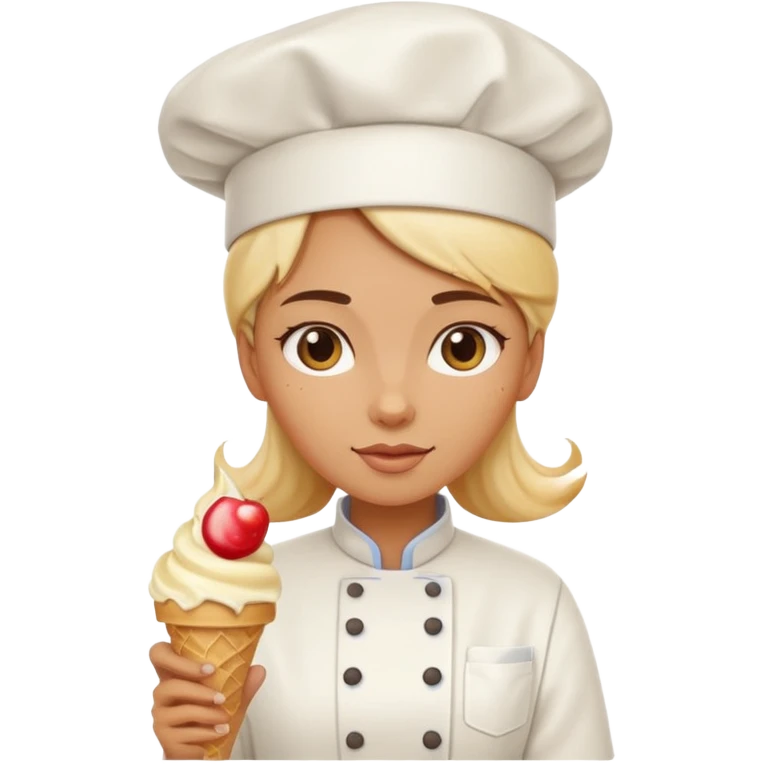 girl chef holding ice cream emoji