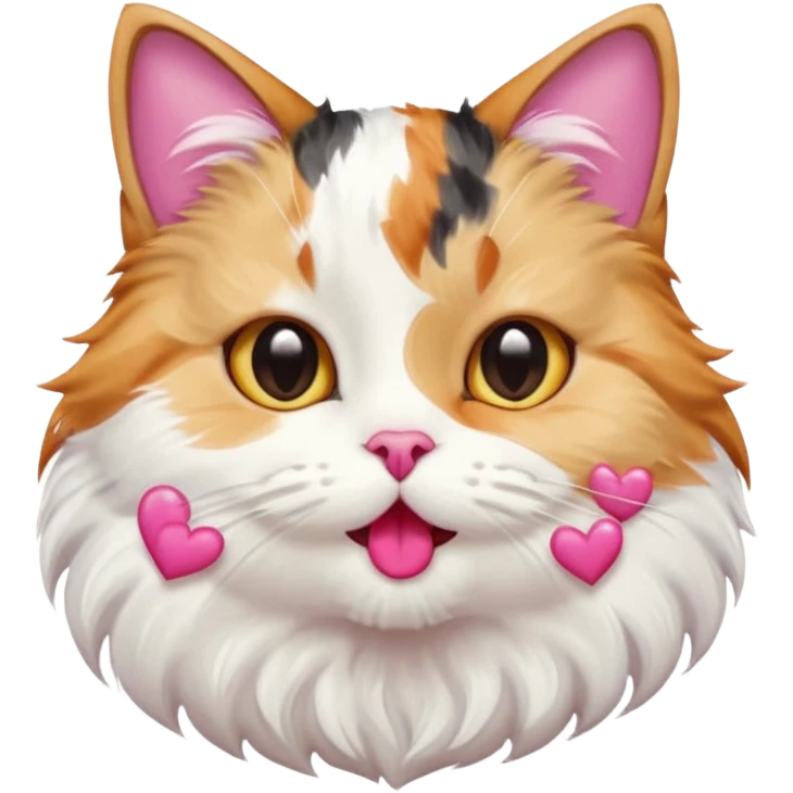 A cat blowing real human kises emoji