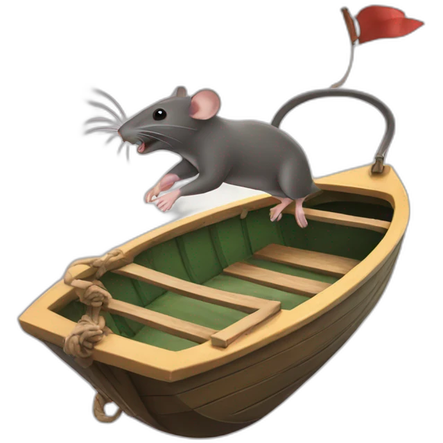 Rats jumping overboard emoji