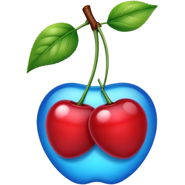 Une  cerise bleu  ios 8 emoji