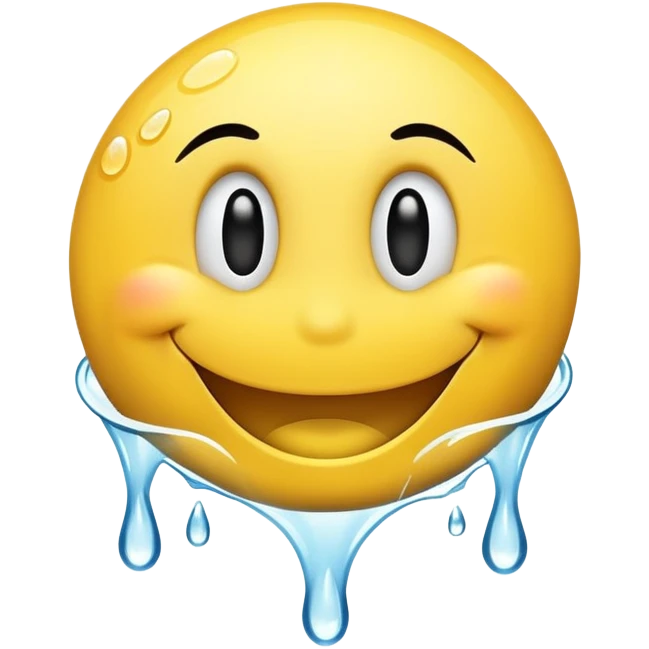 smiley face with water being poured down its throat emoji