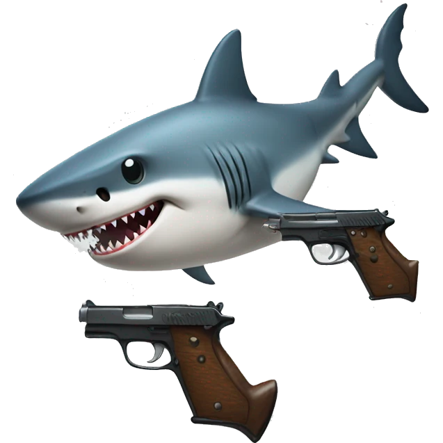 Shark with gun emoji