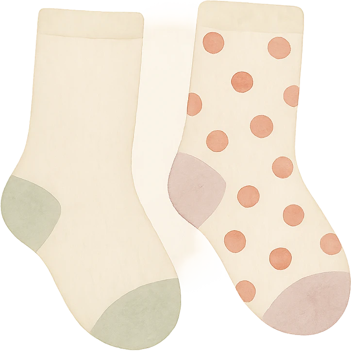 cute socks, watercolor art style emoji