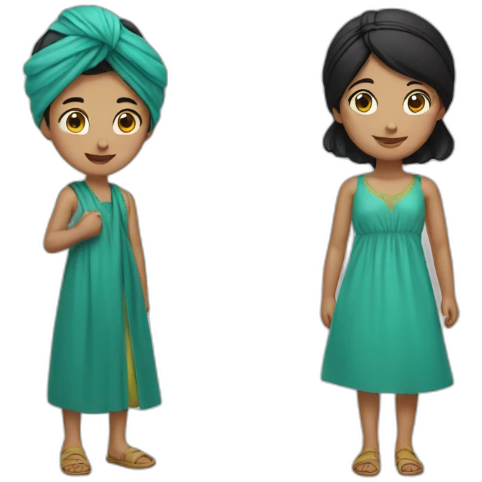 Boy with turban and girl with black hair emoji